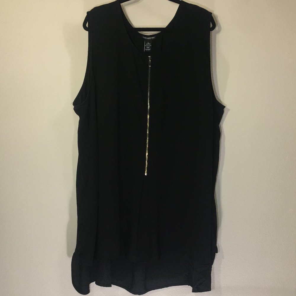 Zippered Black Blouse